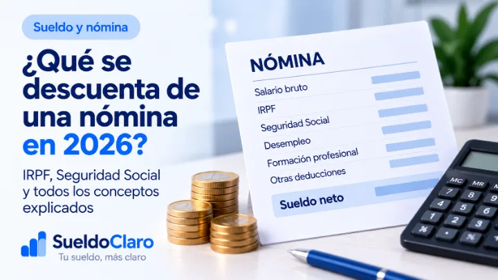 Ilustración sobre los descuentos de una nómina: IRPF y Seguridad Social